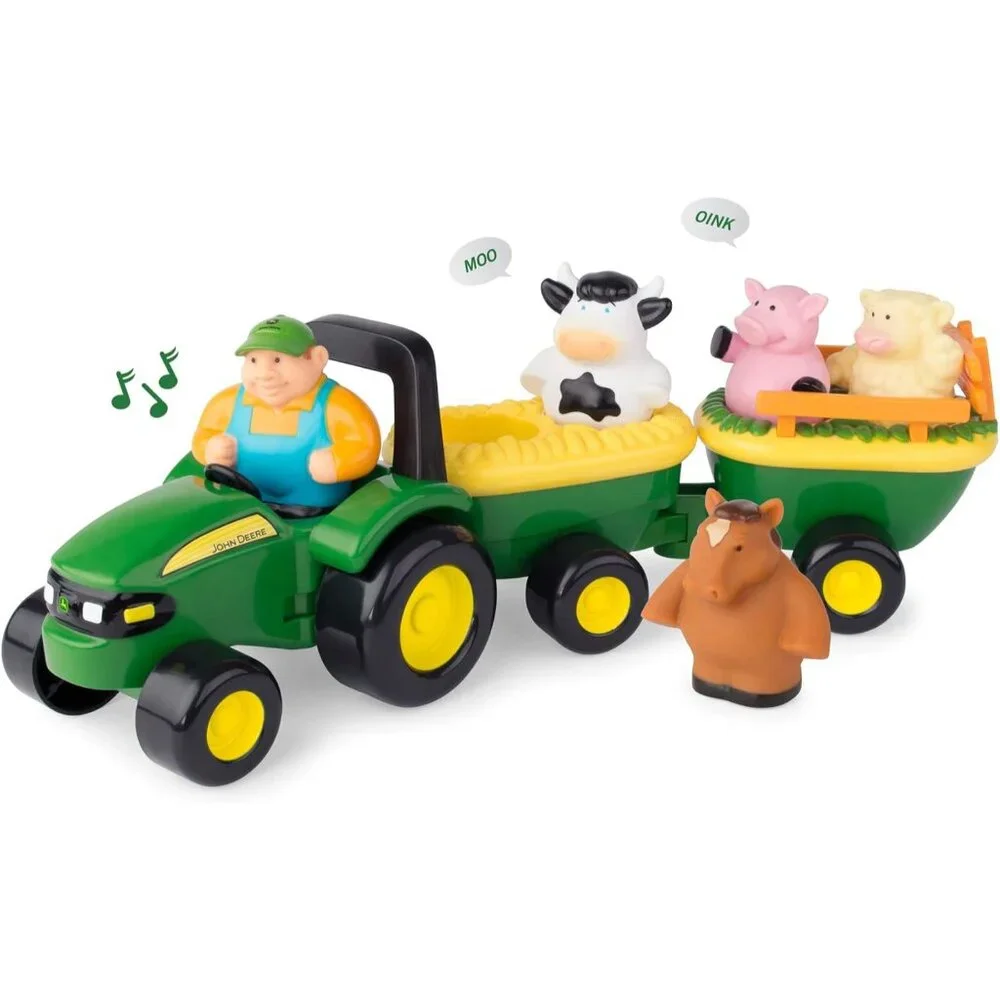 John Deere Animal Sounds Hayride Musical Tractor Toy - Musical Hayride Toddler T - Picture 7 of 7